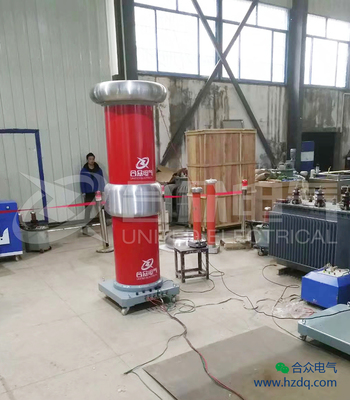 合眾電氣工頻無局放串級試驗變壓器校驗完成